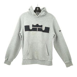 Nike LeBron James King Crown Pullover Hoodie READ CONDITION Mens Size S Gray